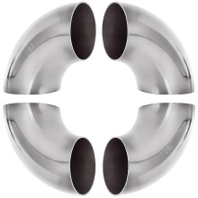 4 Pack 304 Stainless Steel Mandrel Bend Elbow 90 Degree Exhaust Elbow Pipe 2.5 Inch OD Mandrel Elbow Thickness 16GA/.065"""" for Car Modified Exhaus