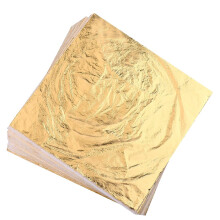 Homepal 100 stk Imiteret bladguld til kunst Forgyldning H?ndv?rk Maleri M?beldekoration Imiteret guldfolieark 5,5"""" x 5,5""""