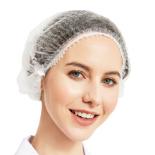 ProtectX 100-Pack Redes de Cabelo Descartáveis Brancas, Capas Bouffant, Cobertura para Alimentos, Spa - 21 polegadas