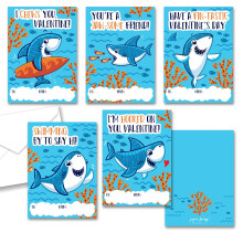 Paper Frenzy Shark -teemalla ystvnpivt - 25 kpl KUORIKUORIEN KANSSA