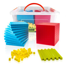 Basis Tien Blokken Set - 121 Stuks Basis 10 Set Leren Wiskunde Manipulatief Leren Kinderen Volume Plaats Waarde en Getal Concepten voor Vroeg Rekenen