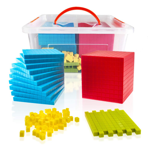 Σετ Μαθηματικών Base Ten Blocks - 121 τεμ για Εκμάθηση Μαθηματικών