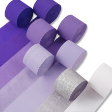 PartyWoo Purple Crepe Paper Streamers 8st 656ft Pack Ljus Mrk Lila Lavendel Vit Silver Crepe Paper Streamers fr fdelsedag Baby Shower Graduati