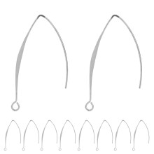 BEADNOVA V-frmiger Ohrdraht, langer Ohrring-Draht, Ohrring-Haken fr baumelnde Ohrhaken, Schmuckherstellung, Ohrpfosten, DIY (Silber, 43 mm, 10