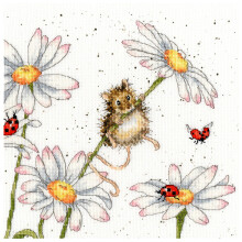 Daisy Mouse (XHD80) Cross Stitch Kit by Wrendale Designs