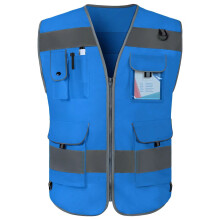 TCCFCCT Hi Vis-vst 9-fickor Reflekterande skerhetsvst med hg synlighet fr mn kvinnor Skerhetsvst med reflexremsor Uppfyller ANSI/ISEA-sta