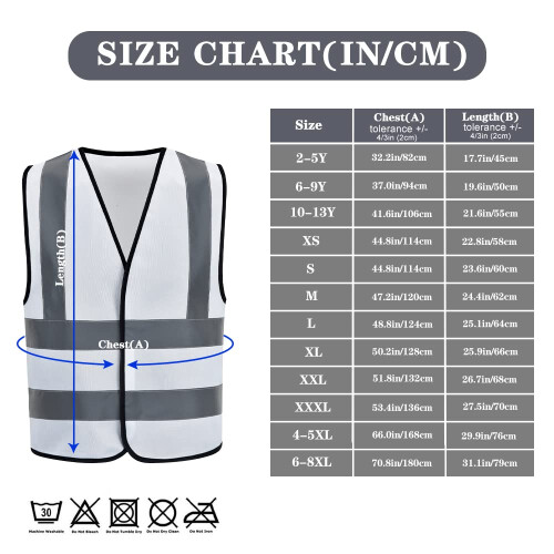 AYKRM vit reflexvst fr mn (XS-8XL) (Large White) 1