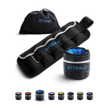 Pesas ajustables para tobillos de 1-5/10/15/20 libras, par con bolsa de transporte, telas transpirables, ribete reflectante, entrenamiento de fue