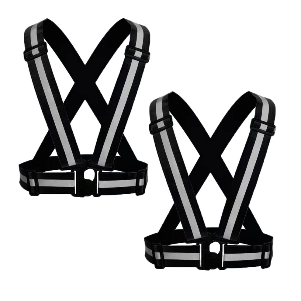 Cezmkio Reflective Safety Vest 2Pcs - High Visibility Vest Adjustable Straps For Outdoor Jogging Cycling Walking And Riding 791738655401