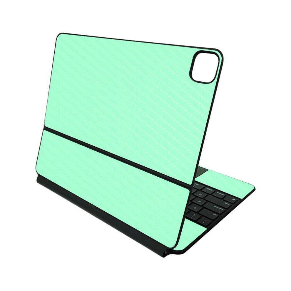 Mightyskins Carbon Fiber Skin Compatible With Apple Magic Keyboard For Ipad Pro 12.9"""" (3Rd-6Th Generation) - Solid Seafoam | Protective Durable Tex 785590755829