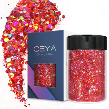 Ceya Holographic robustn trpytky 4,9 oz/ 140 g Rose Pink Craft Glitter Powder Smen robustn jemn vlocky Duhov flitry na nehty Fe pro Nail Art T