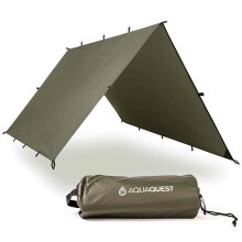 AquaQuest Defender Tarp - Telo antipioggia con cuciture nastrate impermeabile per impieghi gravosi (20.000 mm) per campeggio Bushcraft e sopravvi