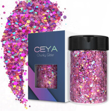 Ceya Holographic robustn trpytky 4,9 oz/ 140 g Violet Craft Glitter Powder Smen robustn a jemn vlocky Duhov flitry na nehty pro Nail Art Vlaso