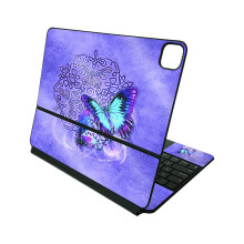 MightySkins Pelle lucida glitterata compatibile con Apple Magic Keyboard per iPad Pro 12.9"""" (3a-6a generazione) - Farfalle celtiche | Finitura g