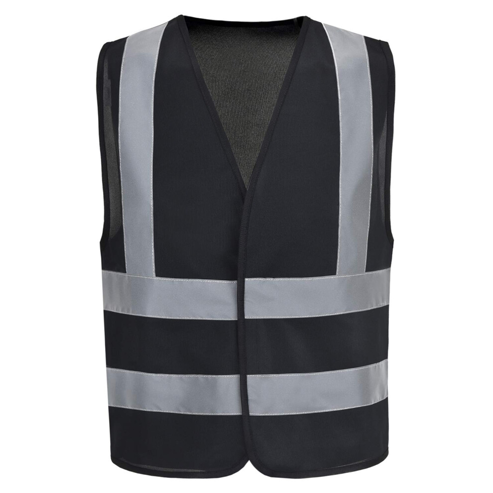 Aykrm Big And Tall High Vis Vest Black (Xs-8Xl) (6Xl-7Xl-8Xl Black) 679070050842