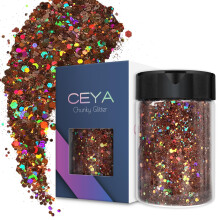 Ceya Holografick robustn trpytiv 4,9 oz/ 140 g hned remesln trpytiv prek Smen robustn a jemn vlocky Duhov flitry na nehty pro Nail Art