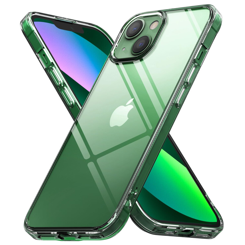 Ringke Fusion Compatible With Iphone 13 Case, Anti-Scratch Minimal Yellowing Clear Hard Back Shockproof Bumper Cover For Iphone 6.1-Inch (2021)