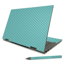 MIGHTY SKINS Skin in fibra di carbonio compatibile con HP Envy x360 15"""" (2021) - Turchese solido | Finitura protettiva e durevole in fibra di ca