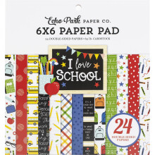 Echo Park Paper, Love School 6x6 Paper Pad, 6-x-6-Inch