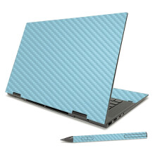 MightySkins Skin in fibra di carbonio compatibile con HP Envy x360 15"""" (2021) - Blu baby solido | Finitura protettiva e durevole in fibra di car