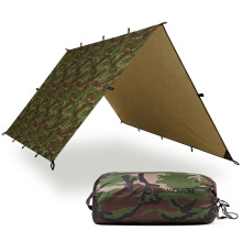 AquaQuest Defender Tarp - Telo impermeabile resistente (20.000 mm) con cuciture nastrate per campeggio Bushcraft e sopravvivenza - 20?13 Woodland