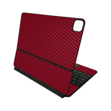 MightySkins Skin in fibra di carbonio compatibile con Apple Magic Keyboard per iPad Pro 12.9"""" (3a-6a generazione) - Bordeaux solido | Finitura p