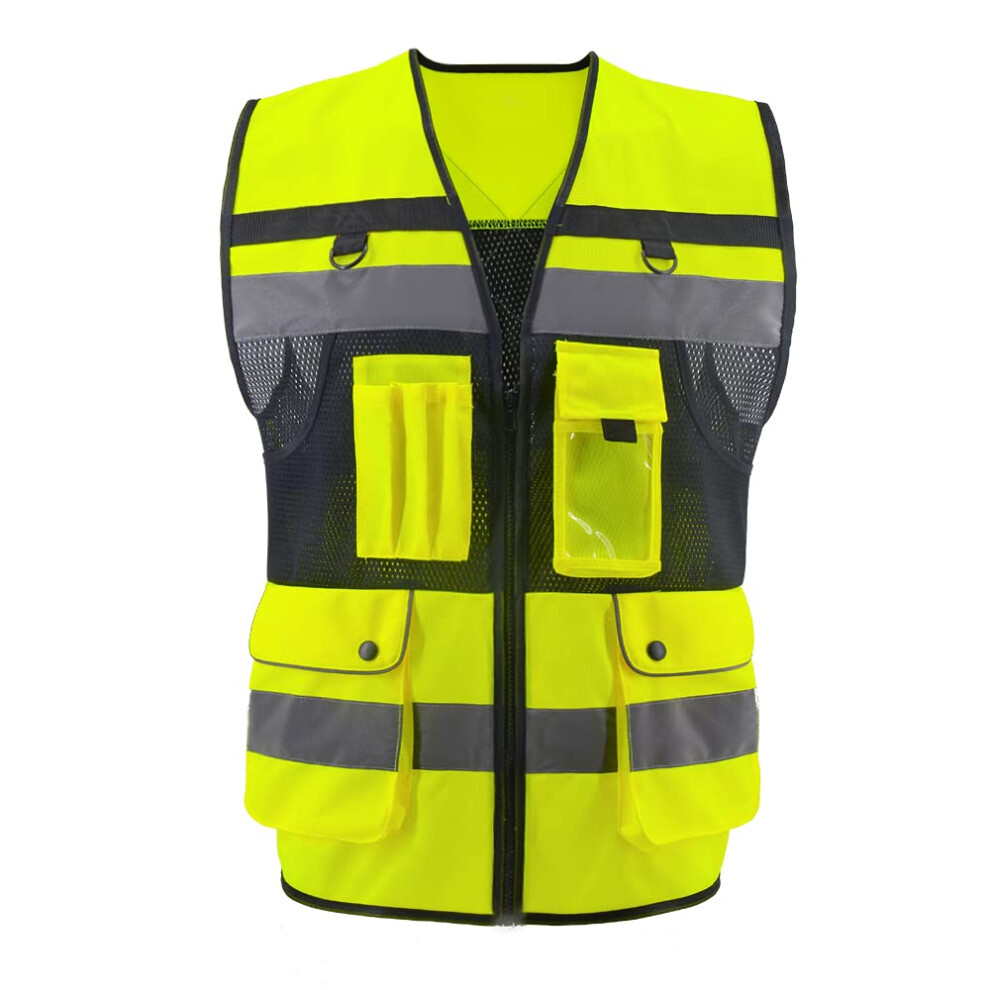 Oplerai Safety Vest Reflective Construction Vests With 7 Pockets And Zip High Visibility Vest For Men Hi Vis Mesh Work Vests Meet Ansi/Isea 107-2020 772288926340