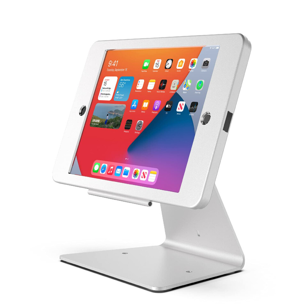 Ddshow Desktop Anti-Theft Security Kiosk Stand Holder Enclosure For Ipad 10.2-Inch (9Th Gen.2021 8Th Gen.2020 7Th Gen.2019) With Lock & Key Flip & 36 730637874544