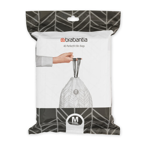 Brabantia Brabantia PerfectFit Σακούλες Απορριμμάτων (Μέγεθος M/16 Gal) Πάχυνσης με Χερούλια (40 Σακούλες)