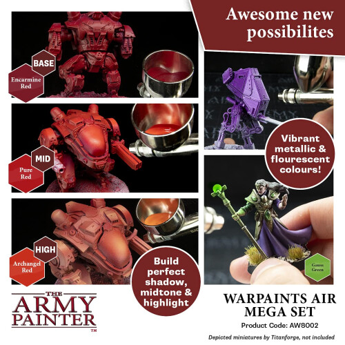 Army Painter Warpaints Air Mega Set - Μη Τοξική Βασισμένη σε Νερό Σετ Χρωμάτων Αερογράφου 2