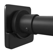 ICERO selvkl?bende bruseforh?ngsstangholder | Ingen boring Stik dem op eller nemme steder at bore til et armatur | St?rkt hold | 2 pakke sort (st