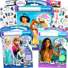 Classic Princess Magic Ink Coloring Book Super Set - 3 Imagine Books for Girls Kids Toddlers Featuring Princess, Frozen, and Raya The Last Dragon with