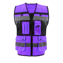 OPLERAI skerhetsvst reflekterande konstruktionsvstar med 7 fickor och dragkedja High Visibility-vst fr mn Hi Vis Mesh-arbetsvstar Uppfylle