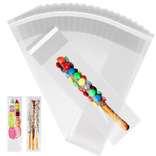 Docvania doorzichtige hersluitbare cellofaanzakjes 3 x 9 inch zelfsluitende cellofaanzakjes 200 stuks koekjeszakje met afdichting verpakking traktati