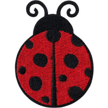 Lady Bug - svart och rtt - 2,5"""" broderad jrn-p-lapp