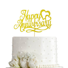Dcoration de gteau joyeux anniversaire, anniversaire de mariage, entreprise, dcoration de fte d'anniversaire, paillettes dores Double face