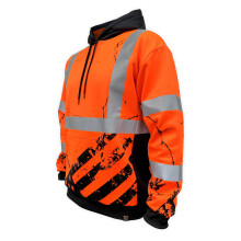 SafetyShirtz Kapuzenpullover mit hoher Sichtbarkeit SS360 American Grit ANSI Klasse 3 Typ R Warnschutz-Hoodie robuster Sicherheitspullover