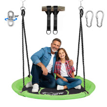 Altalena per albero da 43 pollici per bambini, altalena impermeabile con disco volante girevole a 360?, con cinghie girevoli per appendere, corde