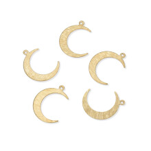 50 pcs Adabele Laiton Brut Bross Lune Composant Boucle D'oreille Rsultats 22mm (0,87 pouce) Pendentif Non Plaqu/Revtu pour la Fabrication de