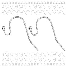 BEADNOVA Crochets de boucles d'oreilles 150 pices fil d'oreille pois en argent avec dos en caoutchouc pour la fabrication de bijoux fourniture