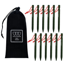 Gold Armor Tent Stakes - 12 Pack Heavy Duty Lichtgewicht Camping Stakes Haringen voor Outdoor Tent en Tarp Essenti?e Accessoires voor Kampeeruitrusti