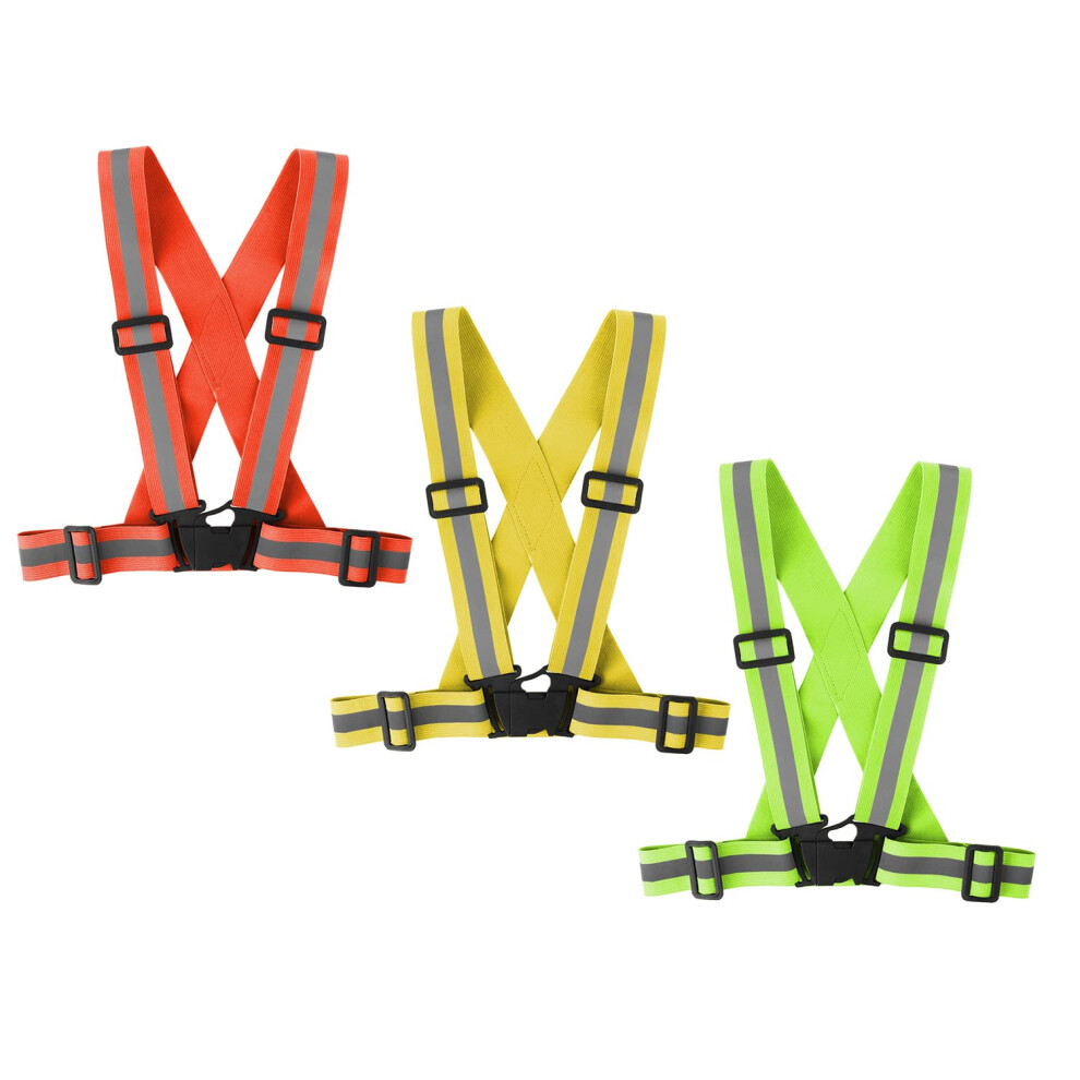 Famnosta Running Reflective Vest Gear 3 Pack Adjustable Safety Vest for Women Men High Visible Reflective Straps Vest for Running Cycling Motorcyclin-image-OPC-PN9BT62-NEW