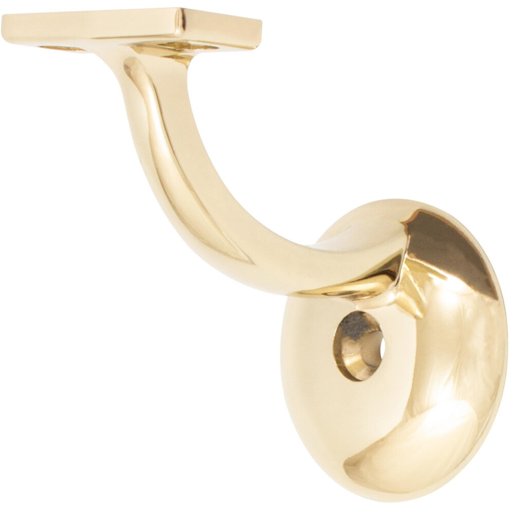 Stone Harbor Hardware Heavy-Duty Handrail Bracket With 2-1/8"""" Round Base Polished Brass 874965009305