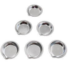 BLLNDX Make-uppalet 6 STKS 5 cm RVS Kleine Ronde Verfbakken met Mond Kunstenaar Waterverf Verf Mengpalet Lade voor doe-het-zelf Kunst Ambacht Schilde