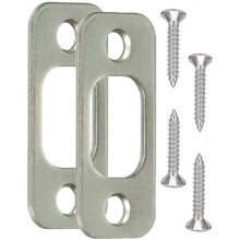 Satin Borstad Nickel Deadbolt Strike Plate Drr Bakplatta 1"""" x 2 1/4"""" Runt hrn 2-pack