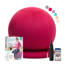 ENOVI ProBalanceO Yoga Ball Chair Ballon d'exercice avec housse et base pour bureau et maison accouchement et grossesse 55 cm CR