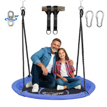 Hishine Altalena per Albero da 43"" per Bambini - Disco Volante Impermeabile con Rotazione a 360? con Cinghie Girevoli per Appendere Corde Regolab