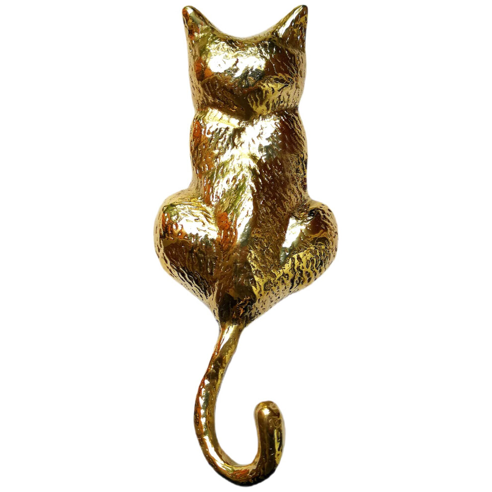 Anatolica Cat Door Knocker Solid Brass 6.11 Inches (Polished Brass) 5060926331867