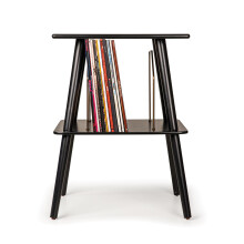 Crosley Manchester Plattenspieler-Stnder, Medienkonsole mit Vinyl-Aufbewahrung, moderner Heim-Organizer, Schwarz