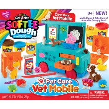 Cra-Z-Art Softee Dough Pet Care Vet Mobiles Spielset Modellierknete, Spielspielzeug für Kinder ab 3 Jahren